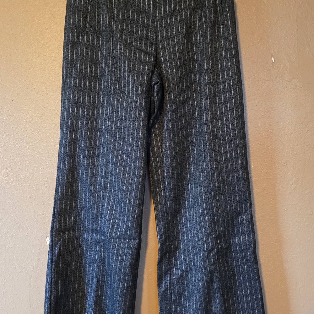 New York & Company Dark Gray Striped Pants